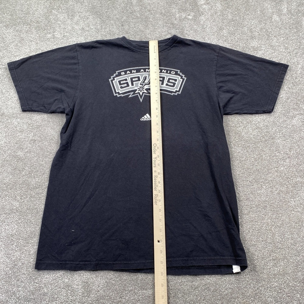 Adidas San Antonio Spurs Men's NBA Basketball Logo T-Shirt Size L Black LSB289A1 - Picture 3 of 10